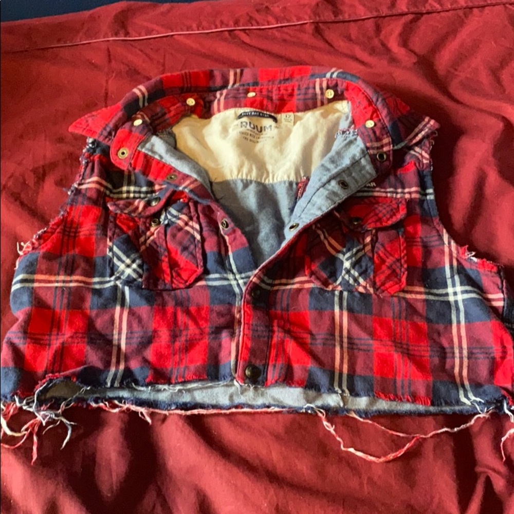 Flannel cut off top